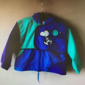 Blue and Green Jacket with Snoopy Design